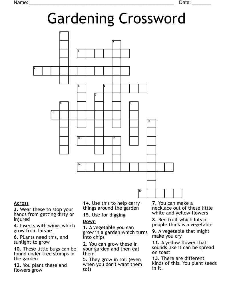 Gardening Crossword