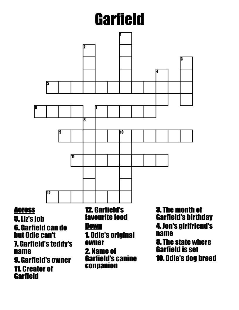 Garfield Crossword
