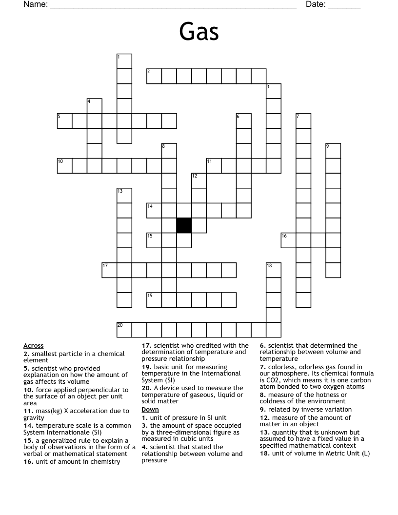 Gas Crossword