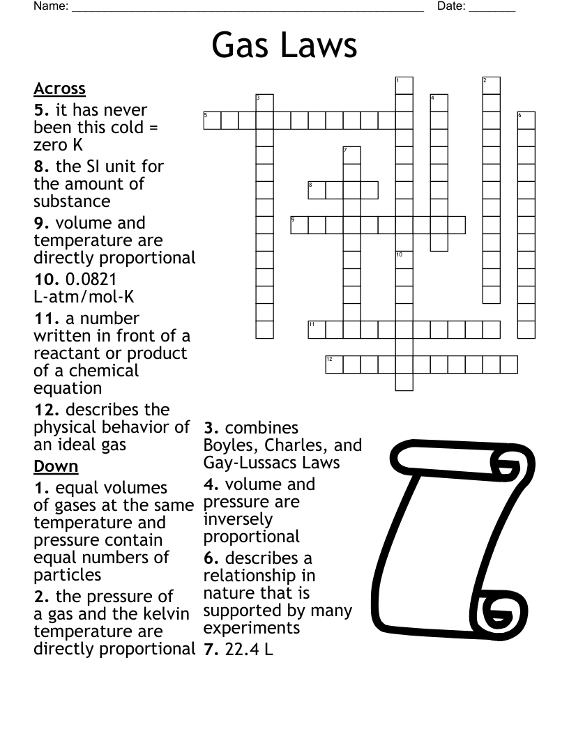 Gas Laws Crossword