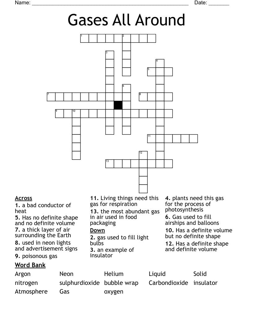 Gases All Around Crossword