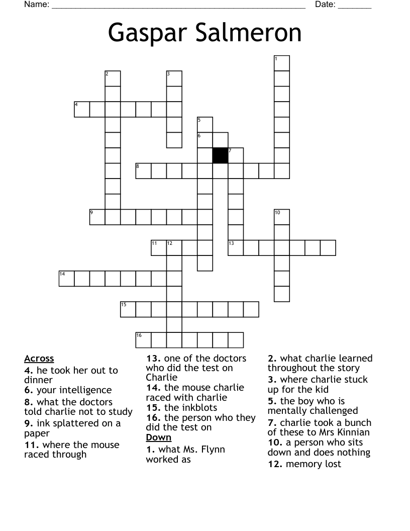Gaspar Salmeron Crossword