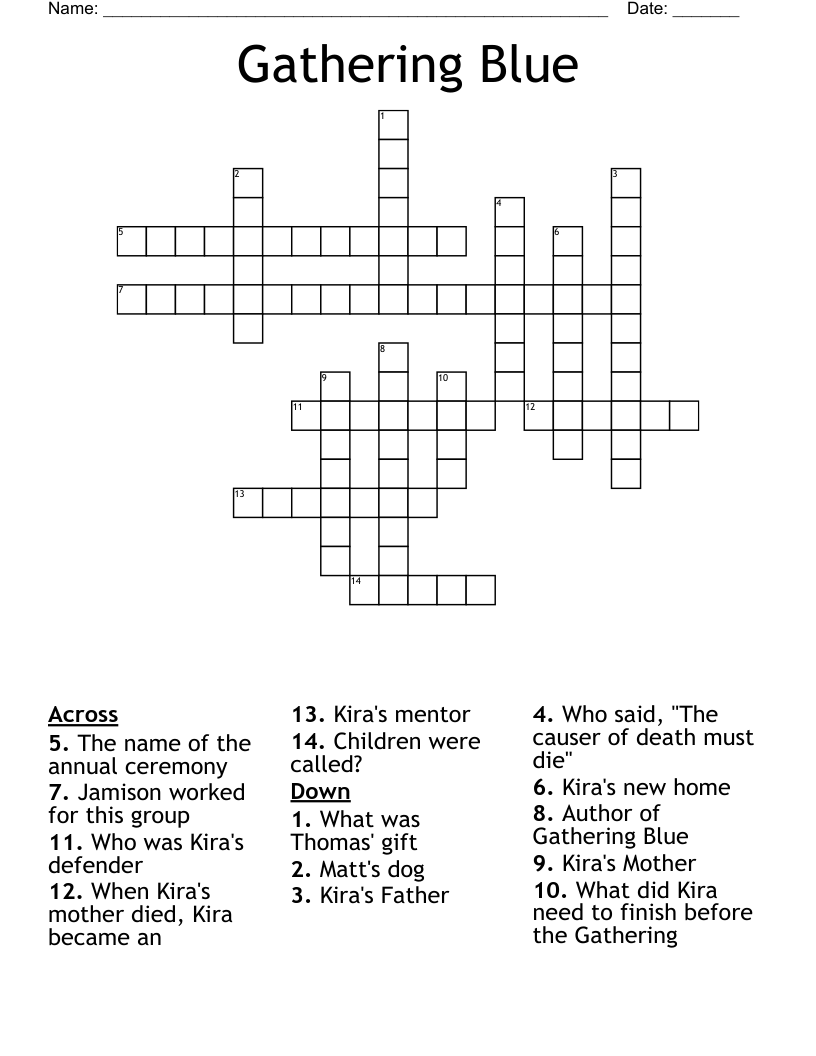 Gathering Blue Crossword