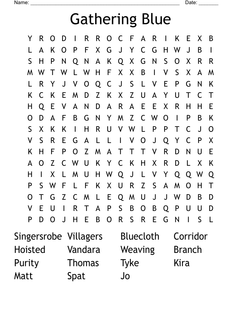 Gathering Blue Word Search
