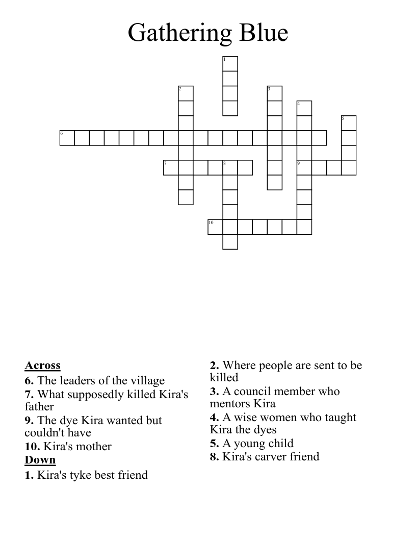 Gathering Blue Crossword