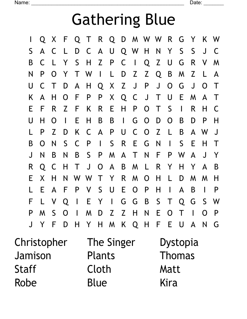 Gathering Blue Word Search
