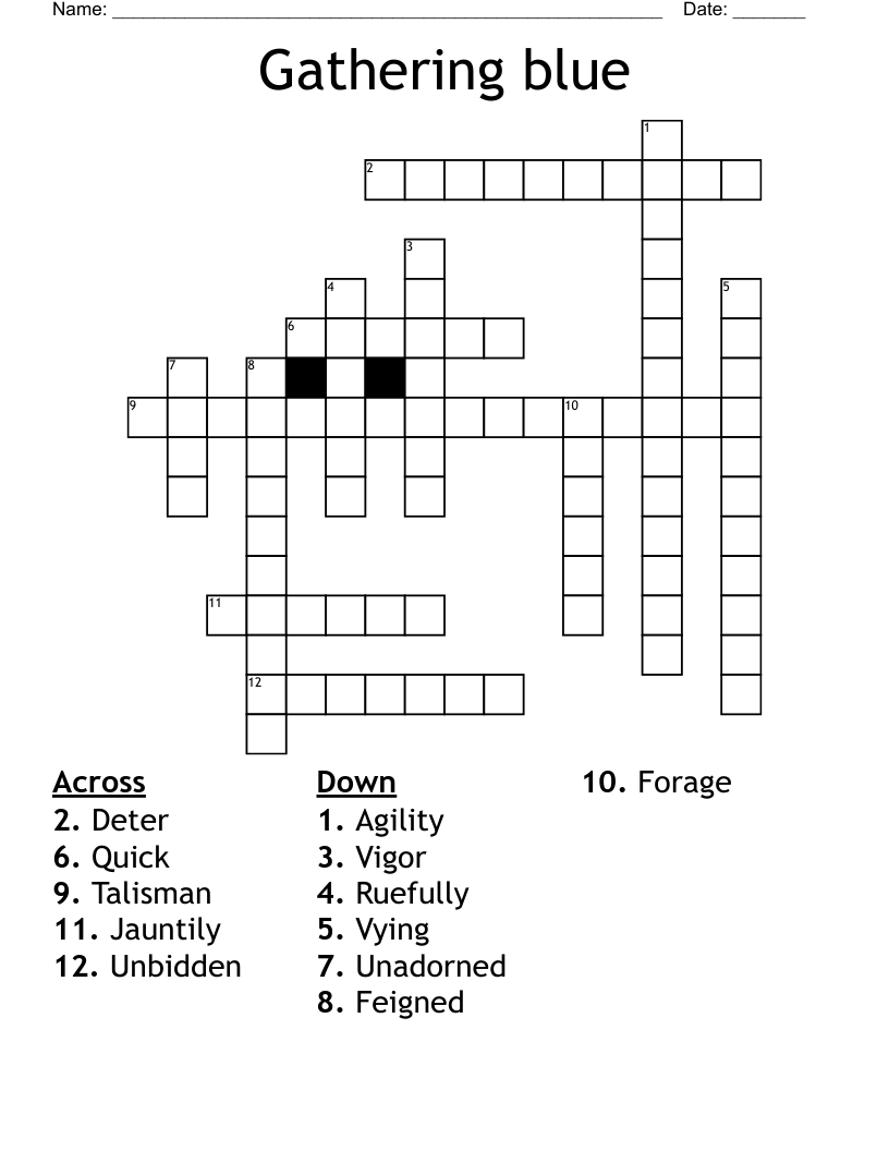 Gathering blue Crossword