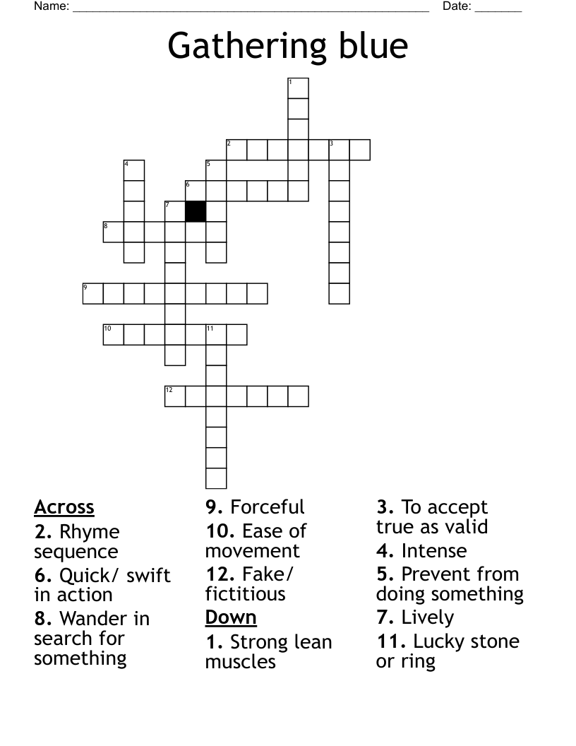 Gathering blue Crossword