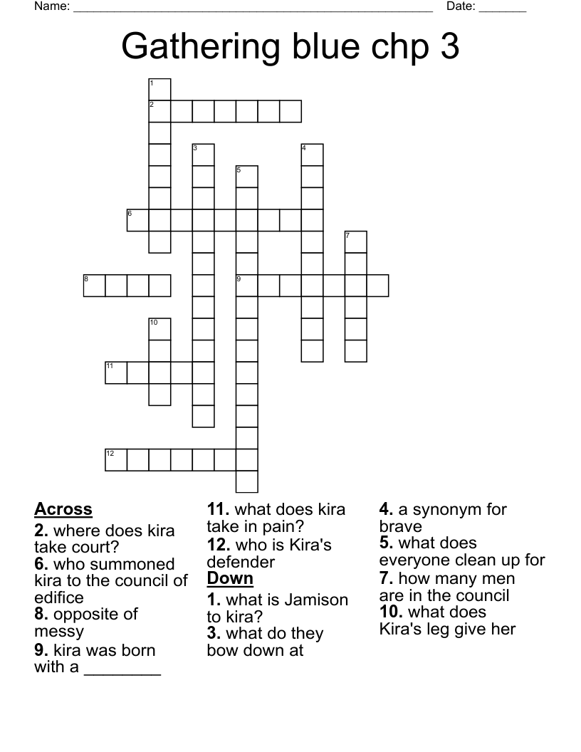 Gathering blue chp 3 Crossword