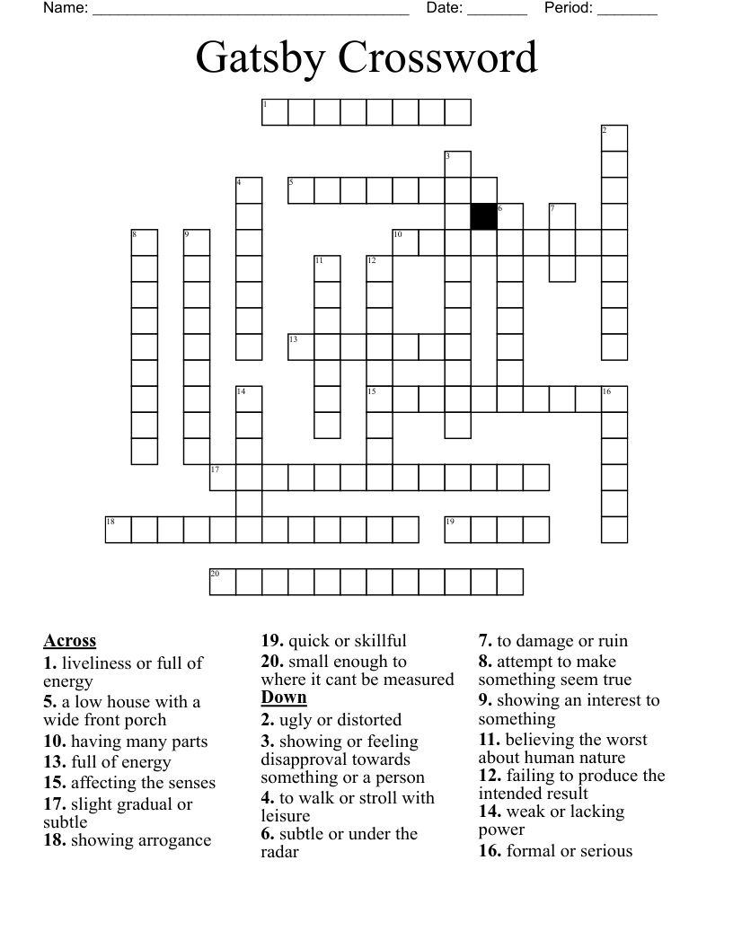 Gatsby Crossword