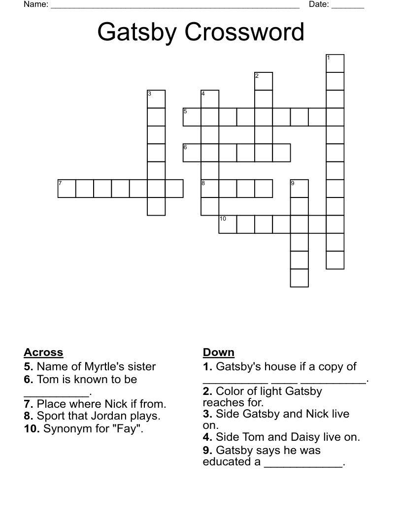 Gatsby Crossword