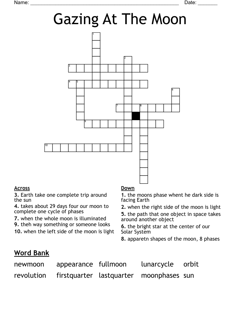 Gazing At The Moon Crossword