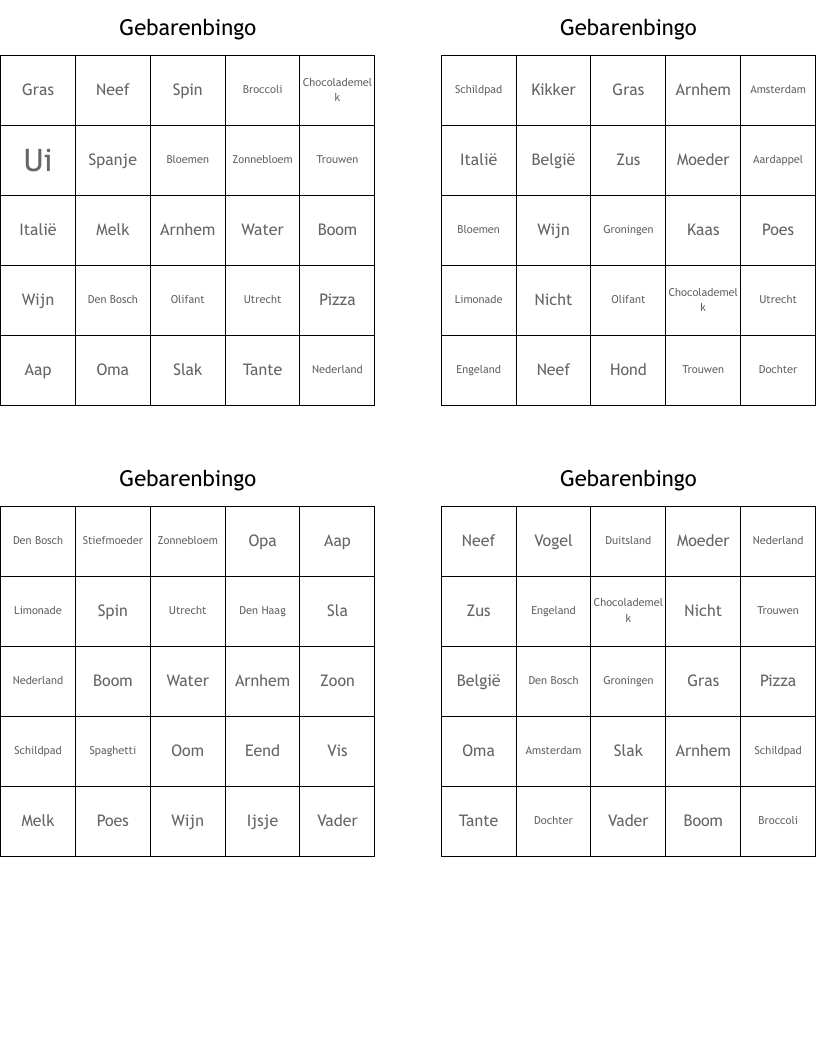 Gebarenbingo