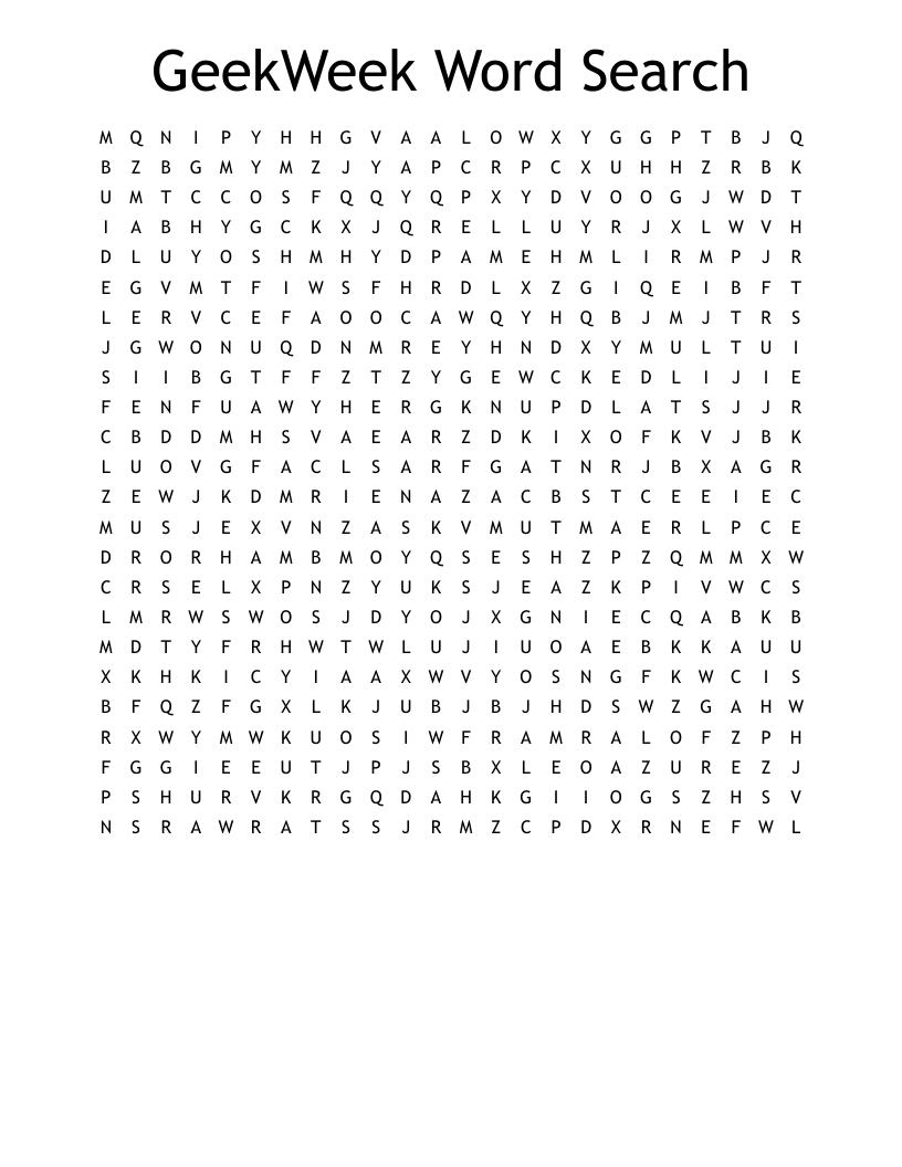 GeekWeek Word Search - WordMint