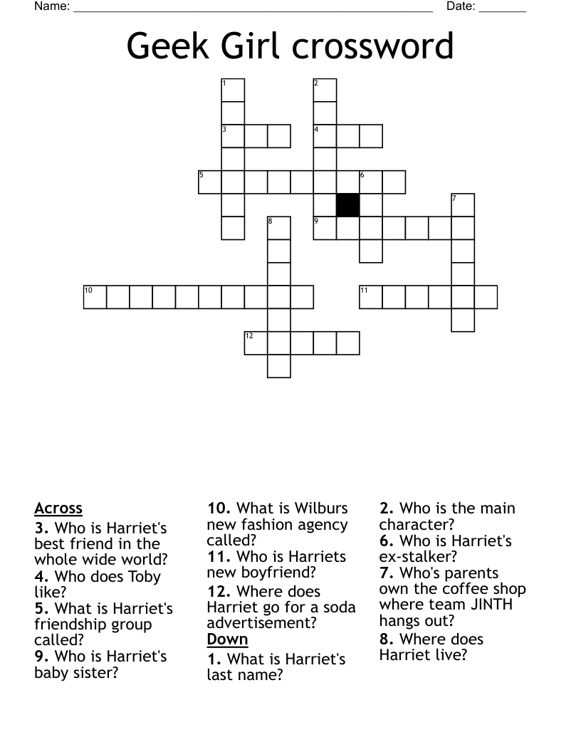 Geek Girl crossword