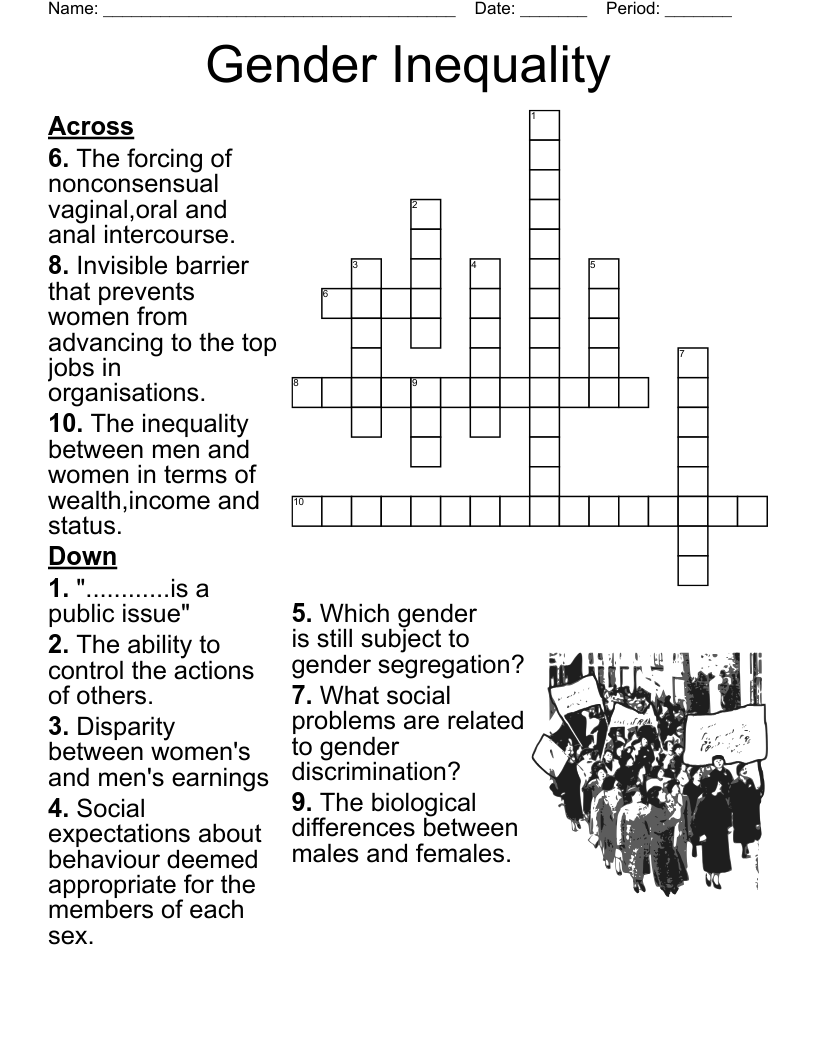 Gender Inequality Crossword