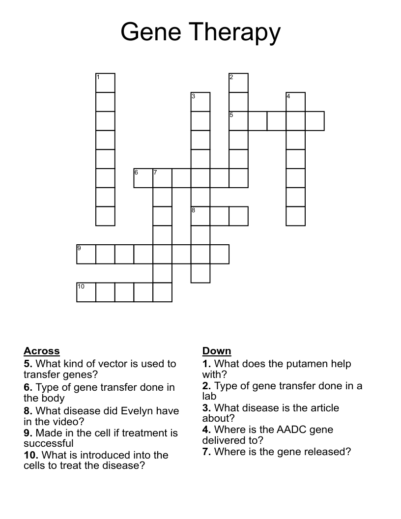 Gene Therapy Crossword