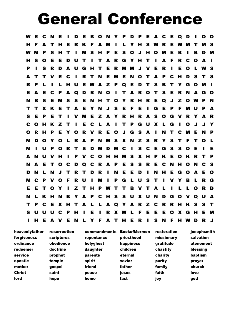 General Conference Word Search