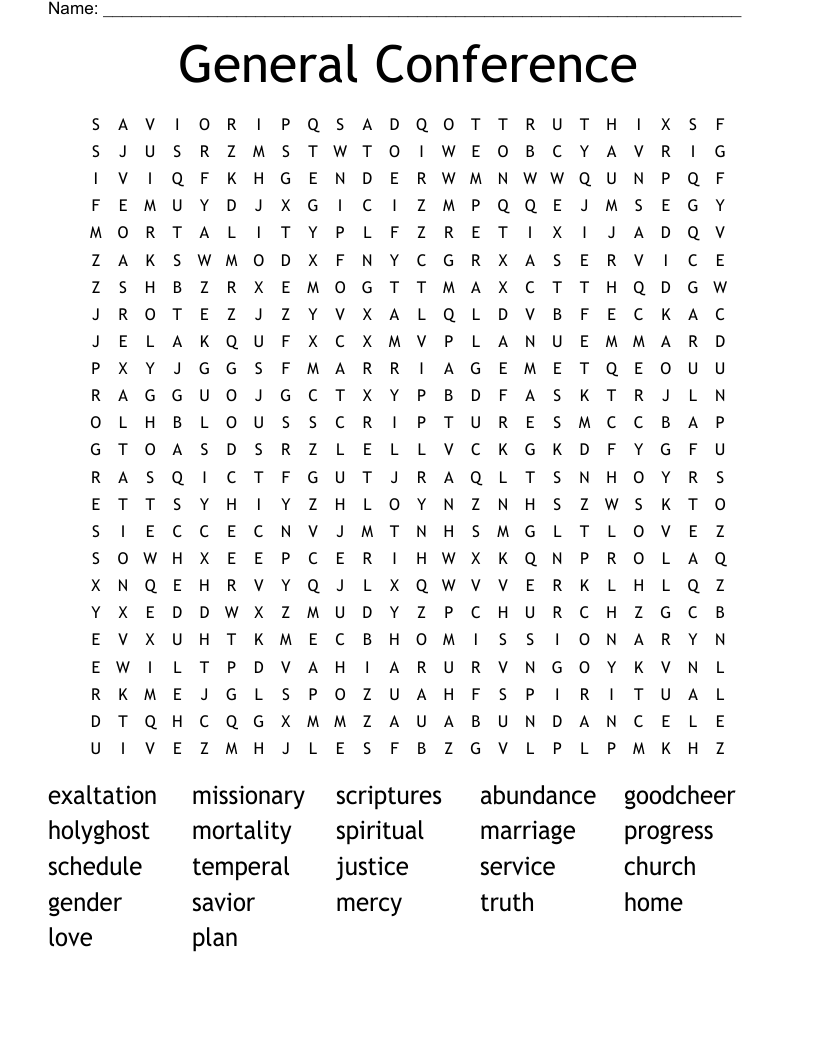 General Conference Word Search