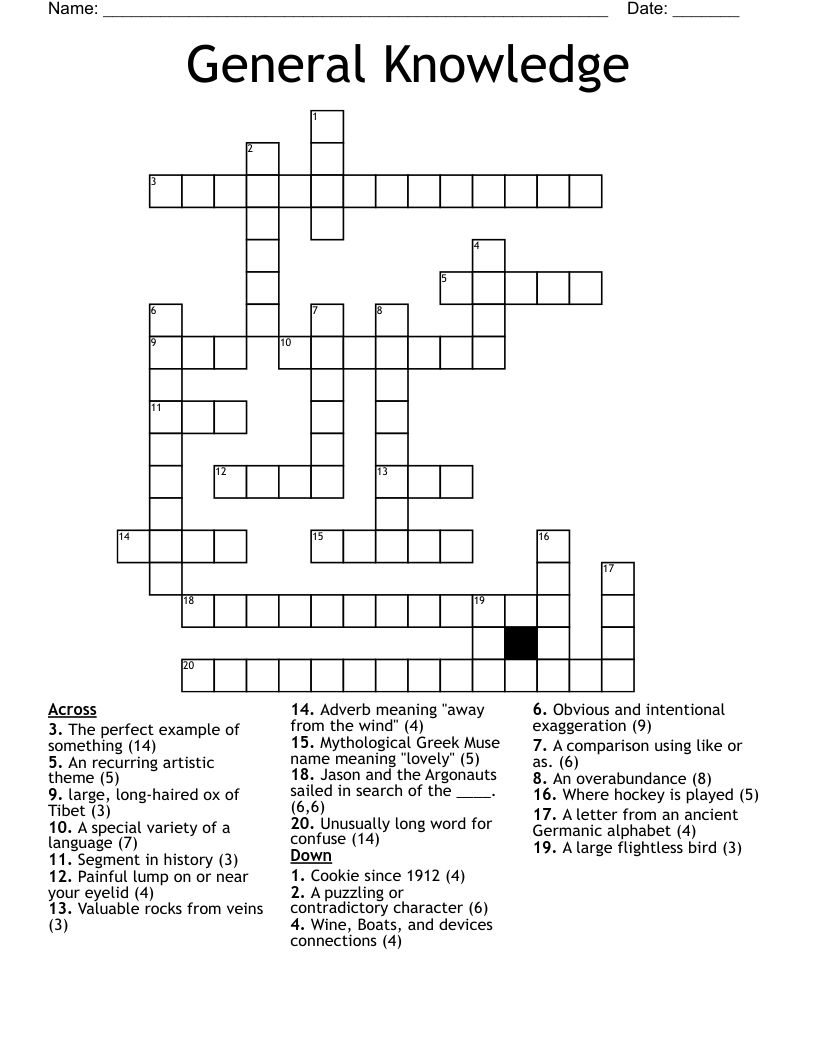 General Knowledge Crossword