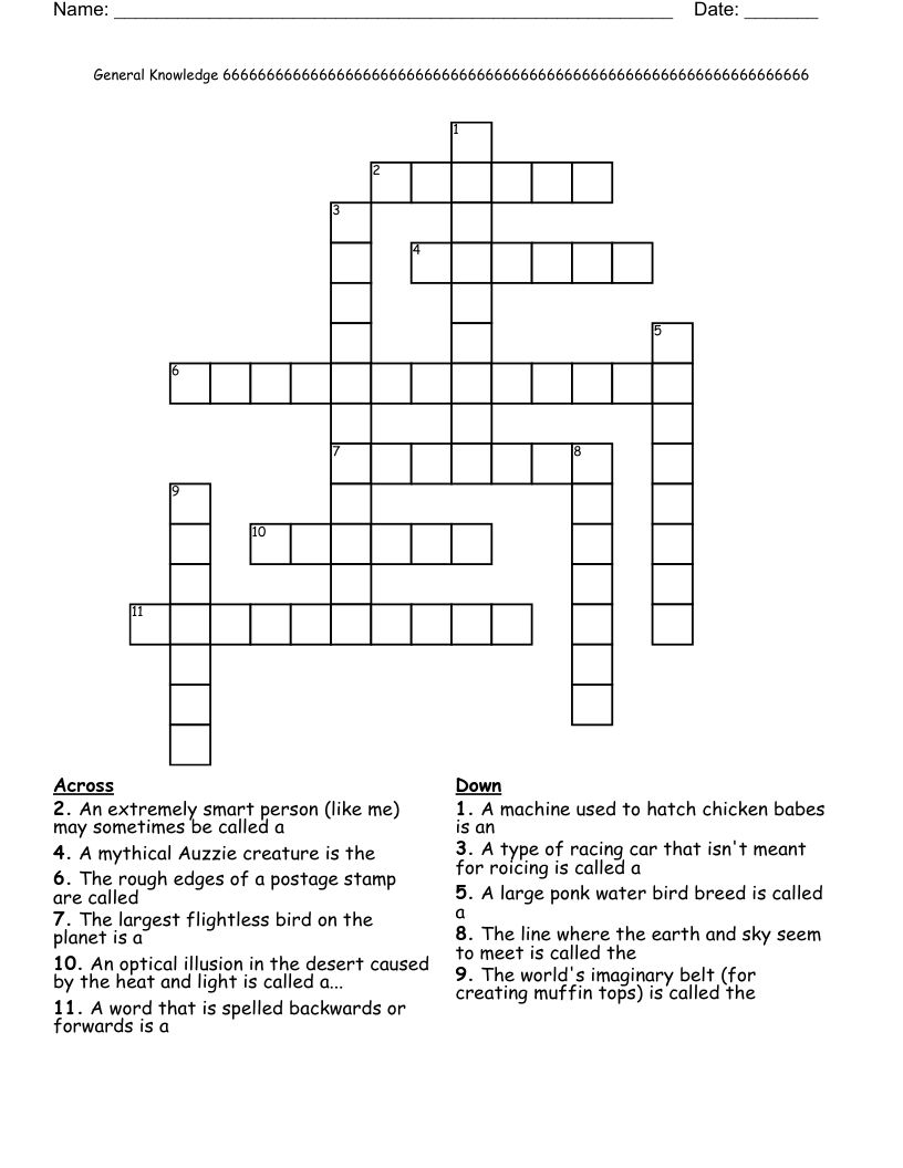 General Knowledge 6666666666666666666666666666666666666666666666666666666666666666666 Crossword