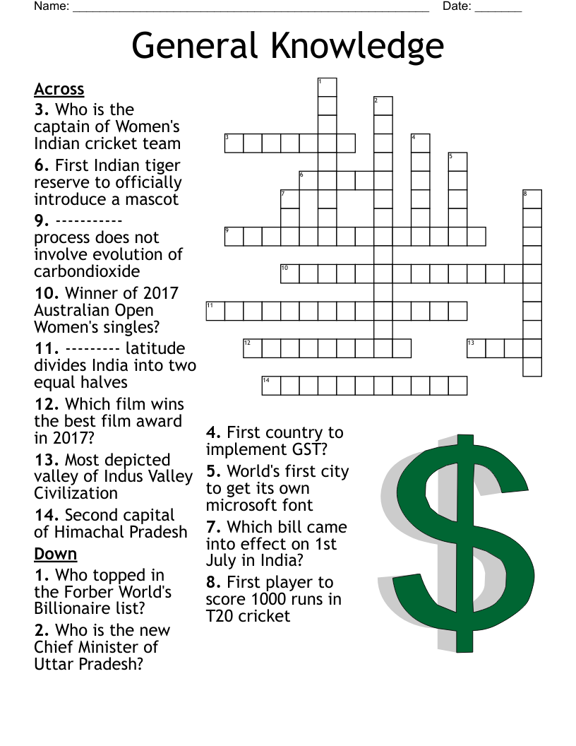 General Knowledge Crossword