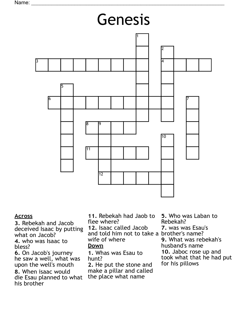 Genesis Crossword