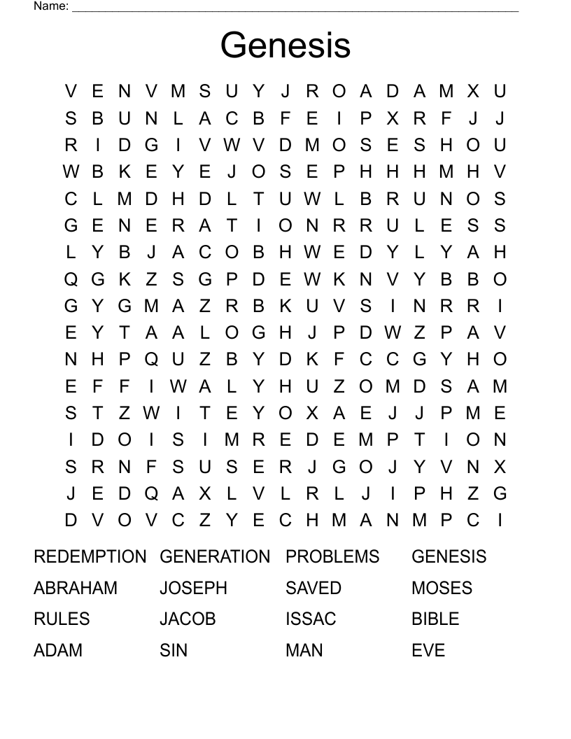 Genesis Word Search