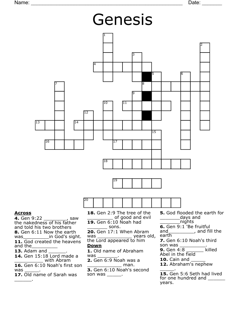 Genesis Crossword