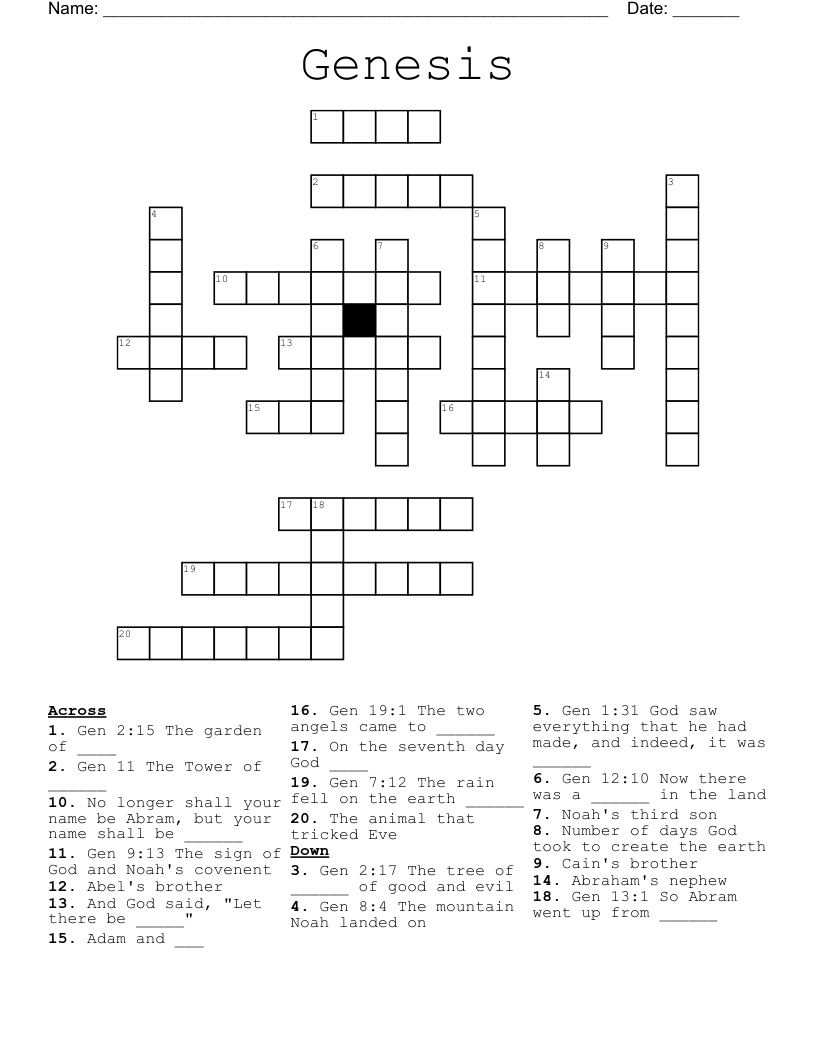 Genesis Crossword