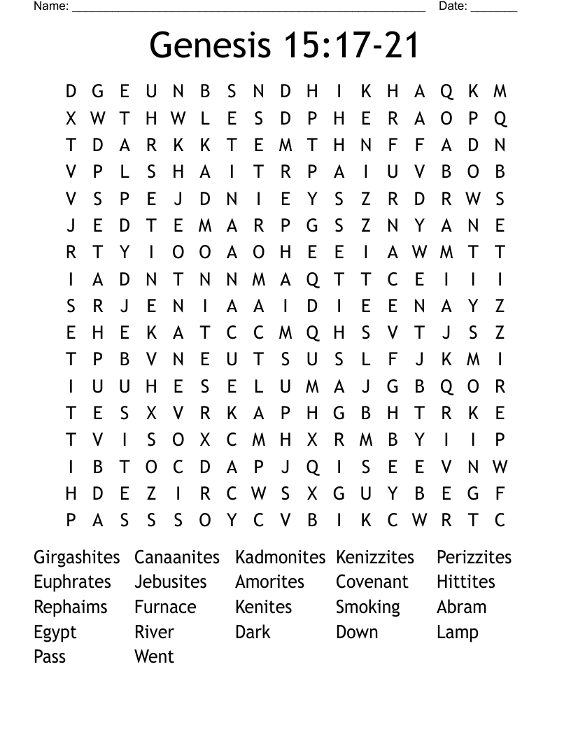 Genesis 15:17-21 Word Search