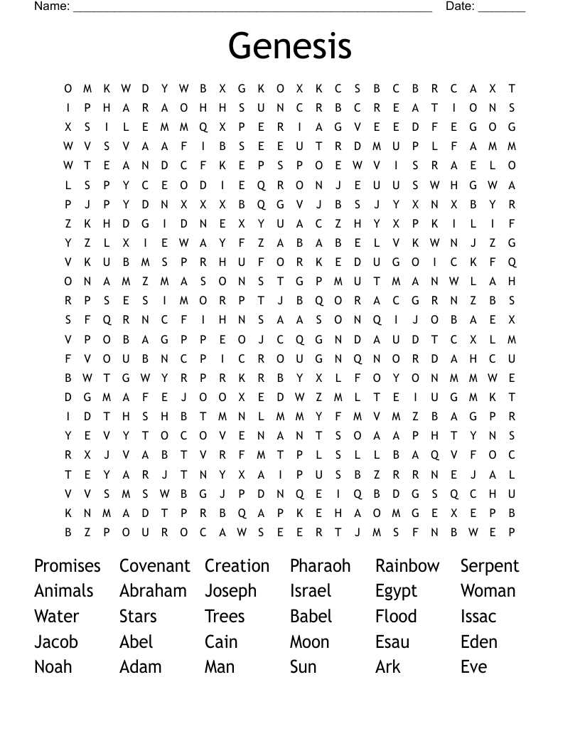 Genesis Word Search