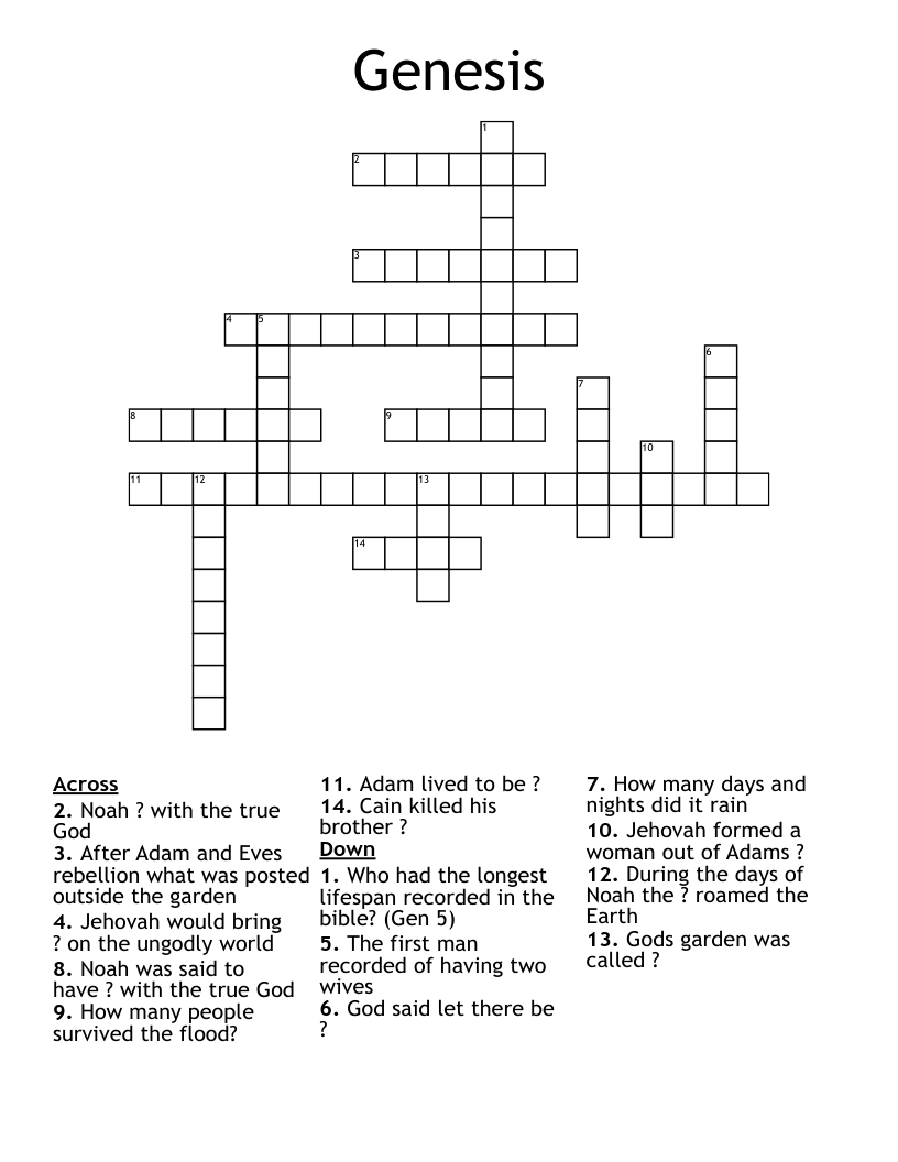 Genesis Crossword