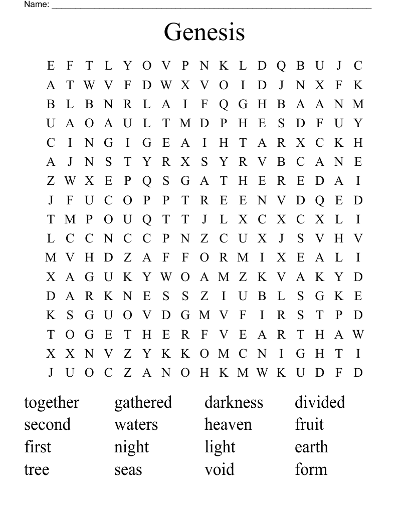Genesis Word Search