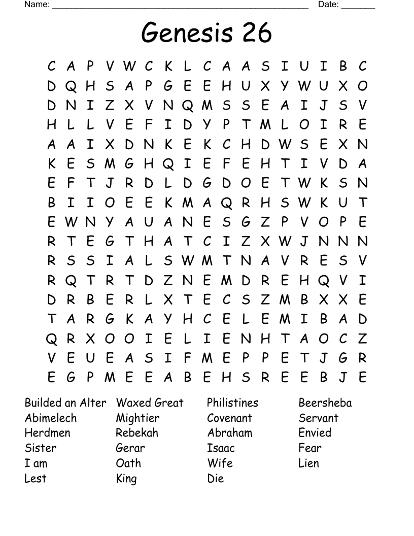 Genesis 26 Word Search