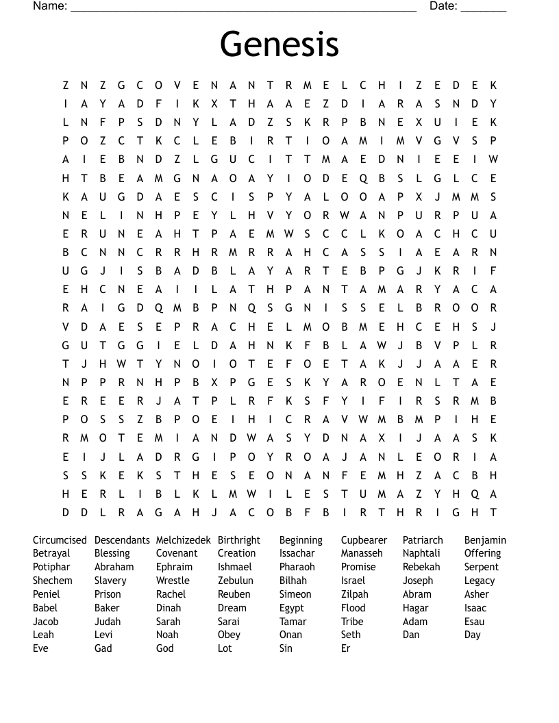Genesis Word Search
