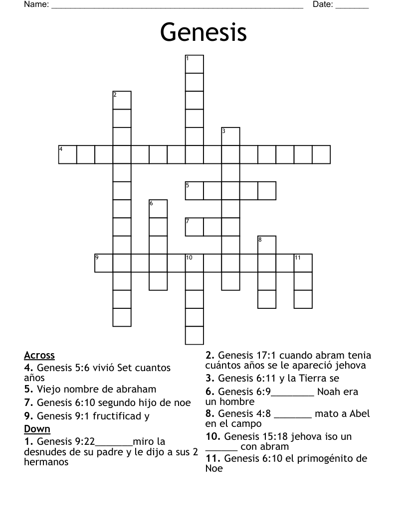 Genesis Crossword