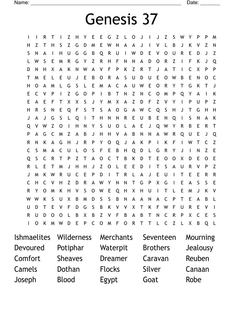 Genesis 37 Word Search