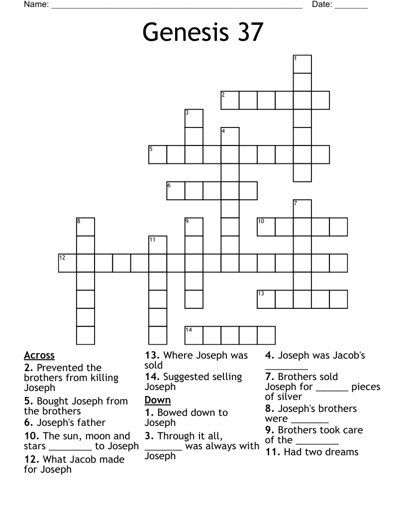 Genesis 37 Crossword