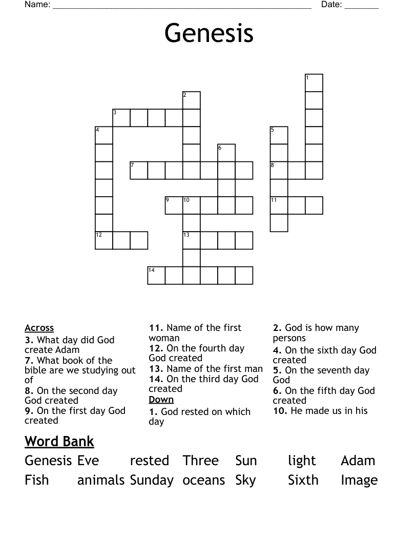 Genesis Crossword