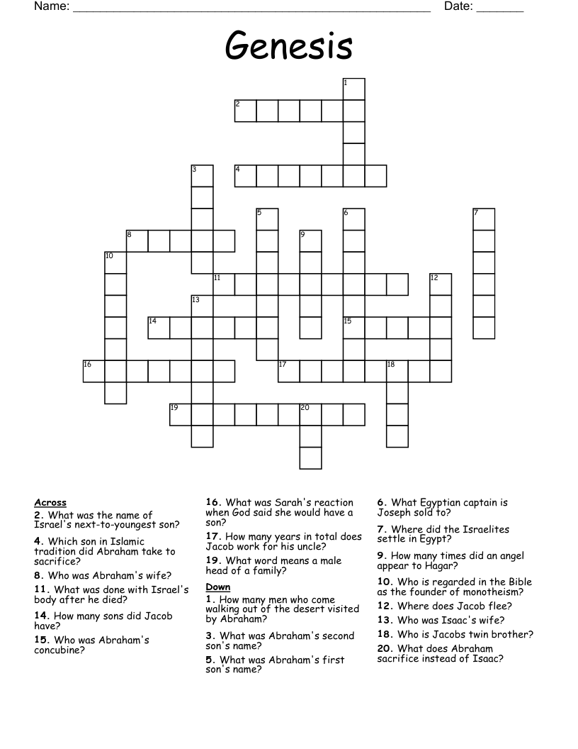 Genesis Crossword