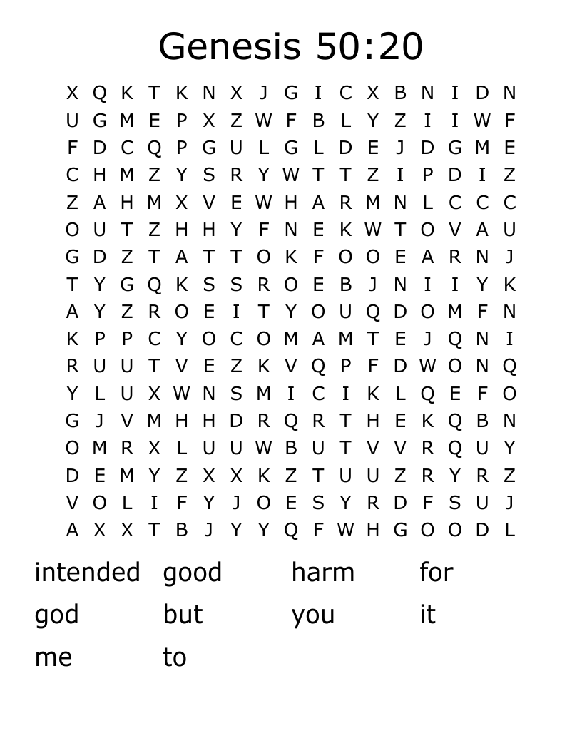 Genesis 50:20 Word Search