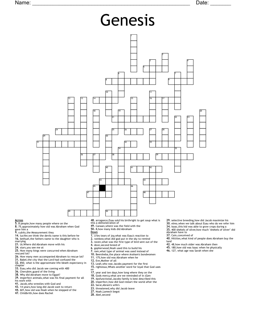 Genesis Crossword