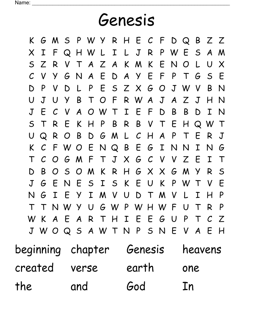 Genesis Word Search