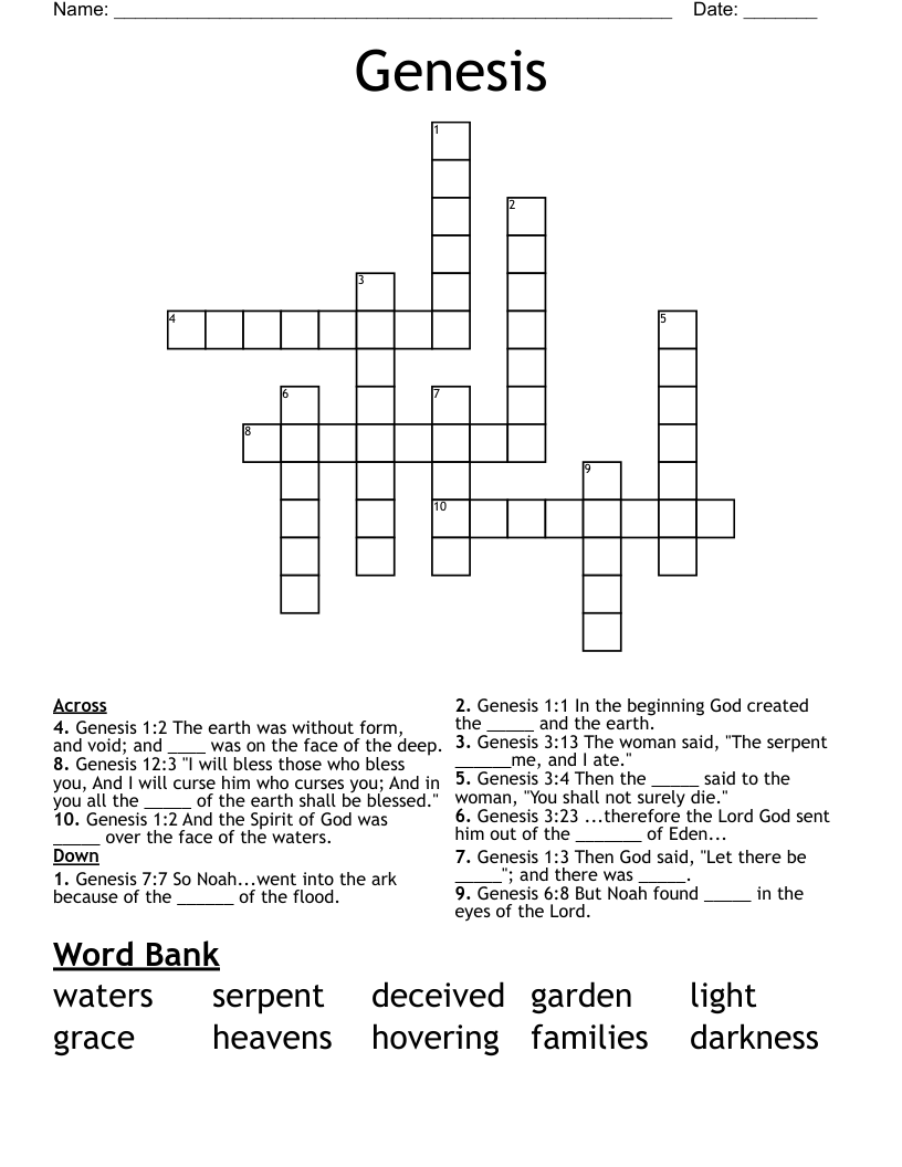 Genesis Crossword