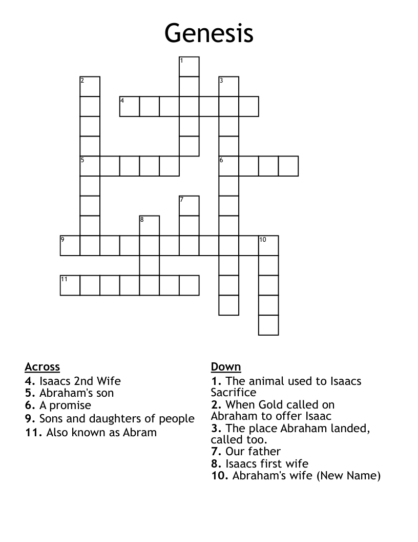 Genesis Crossword