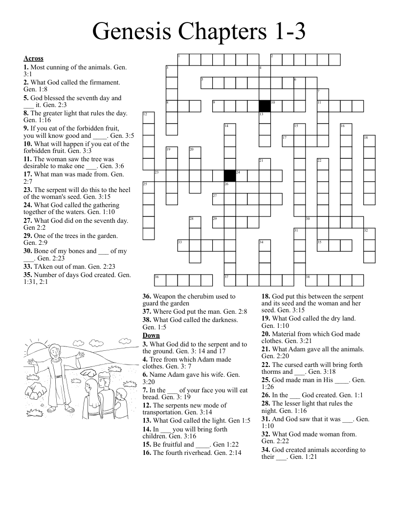 Genesis Chapters 1-3 Crossword