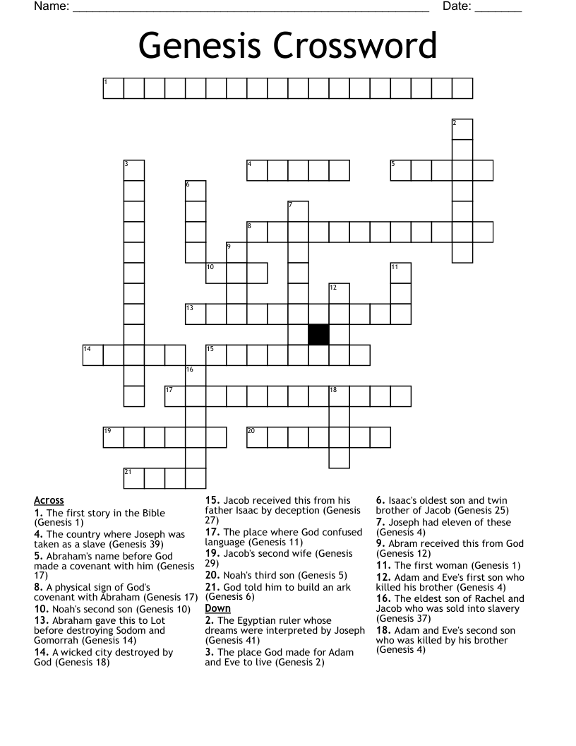 Genesis Crossword