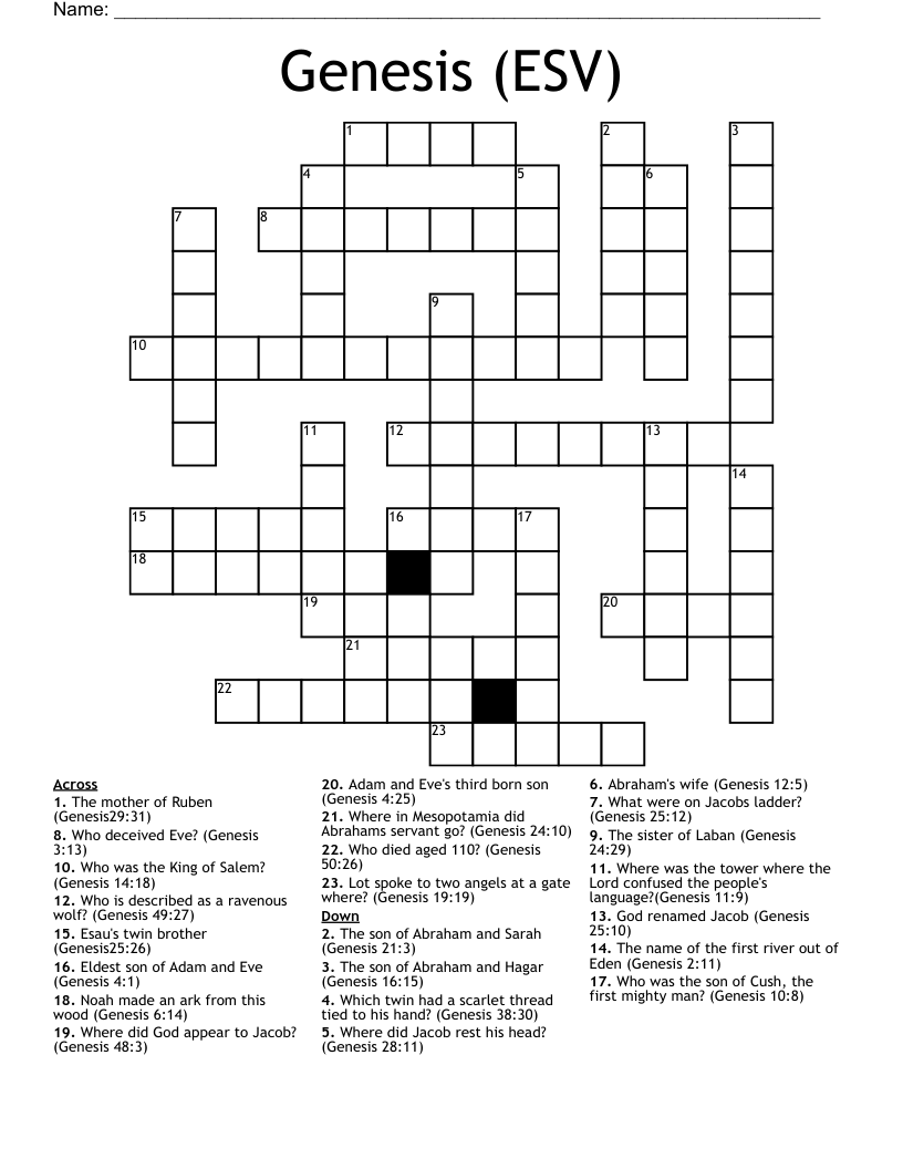 Genesis (ESV) Crossword