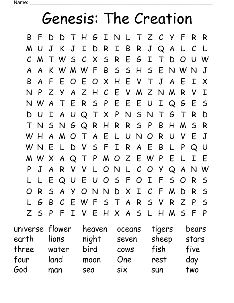 Genesis: The Creation Word Search
